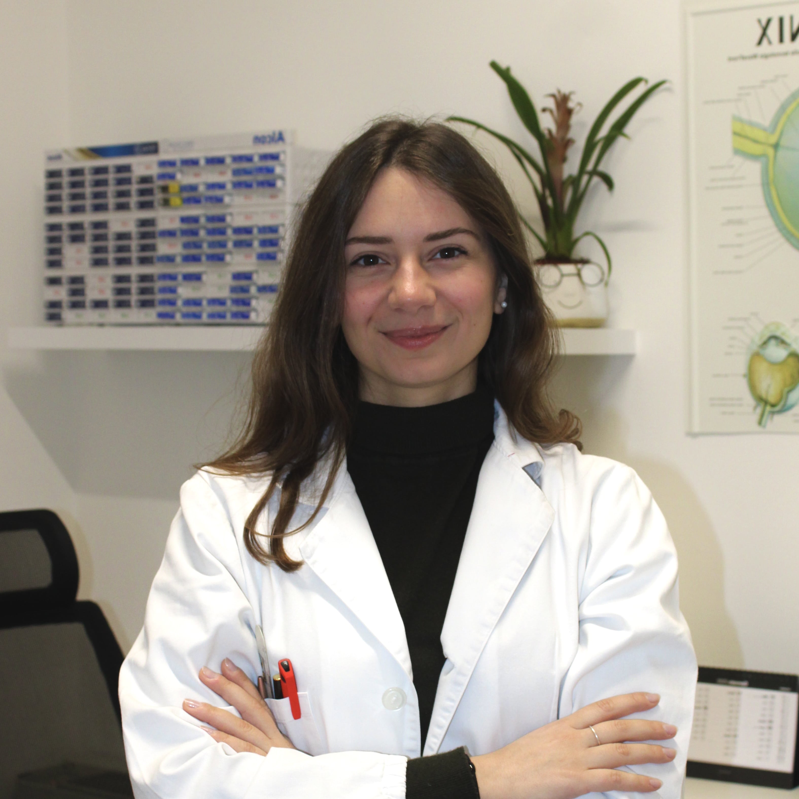 Ritratto professionale dello staff in area optometrica